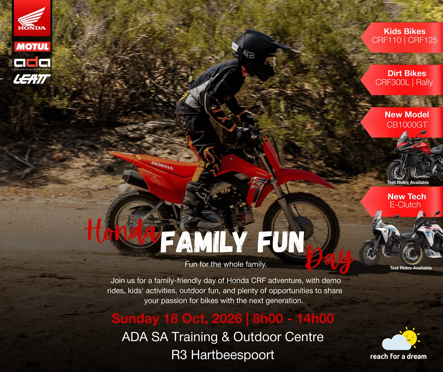 Honda Motor Southern Africa (Pty) Ltd. Showcases the Joy of Motorcycling at Honda Family Fun Day - 18 October