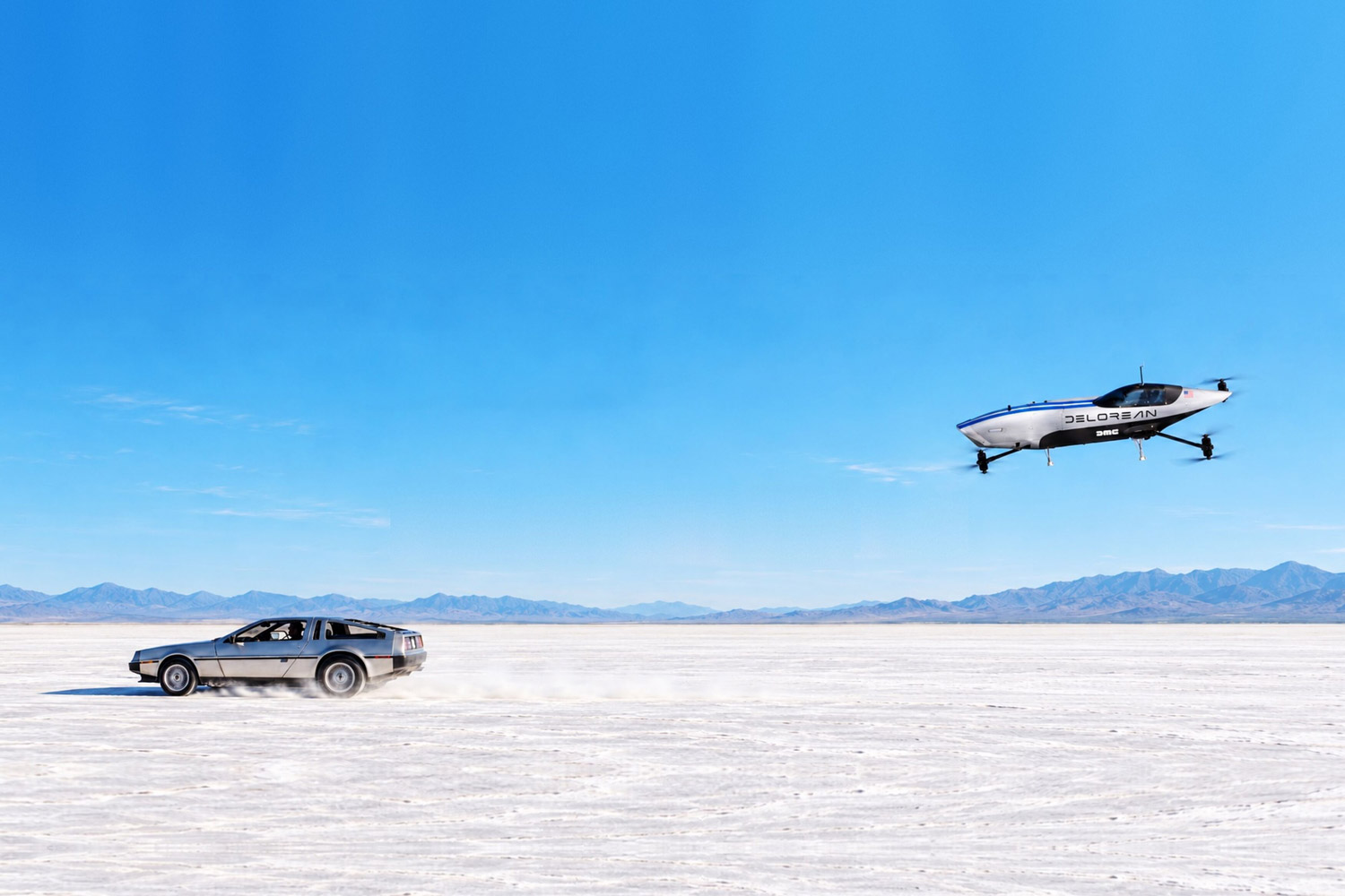 DeLorean takes to the sky: racing at the pinnacle of flying car motorsport as the DeLorean Airspeeder Team