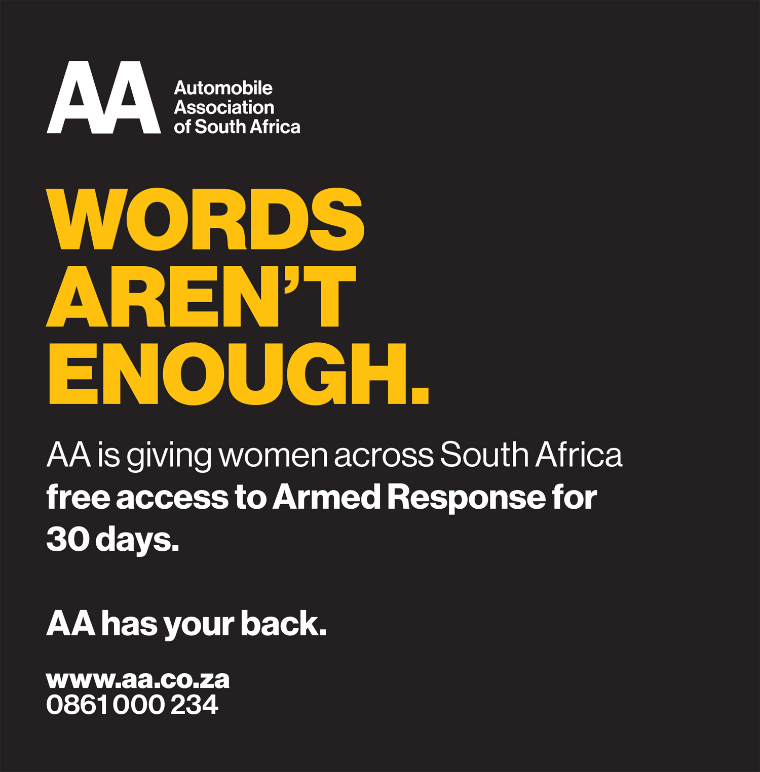 Free armed response for all women in South Africa!