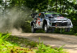 Sensational Solberg debut secures 100th WRC triumph for Toyota 